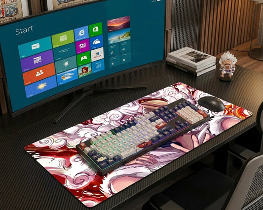Gear 5 Luffy Fire Aura Anime Mouse Pad Epic Power Desk Mat - TCGVault