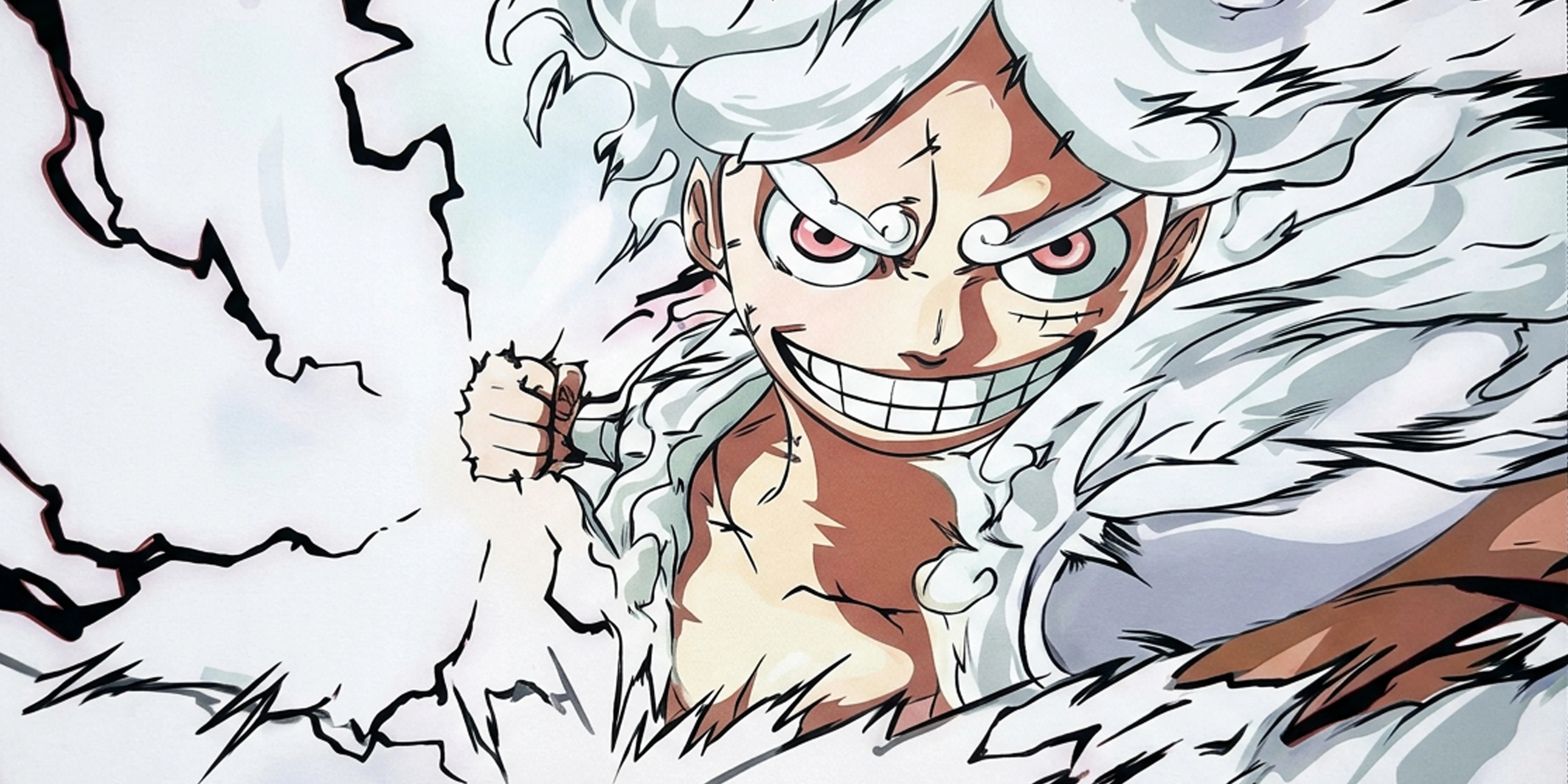 Gear 5 Luffy White Form Anime Mouse Pad Thunder Impact Desk Mat - TCGVault