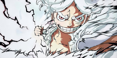 Gear 5 Luffy White Form Anime Mouse Pad Thunder Impact Desk Mat - TCGVault