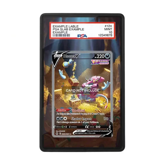 A PSA graded display slab containing a Pokémon TCG trading card example, with the PSA slab label visible at the top and a large card insert in the center. The slab is photographed on a plain white background.