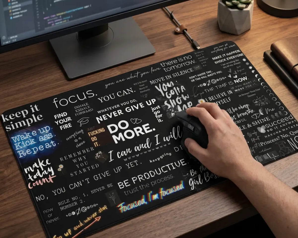 Hustle Motivation Quotes Mouse Pad - TCGVault