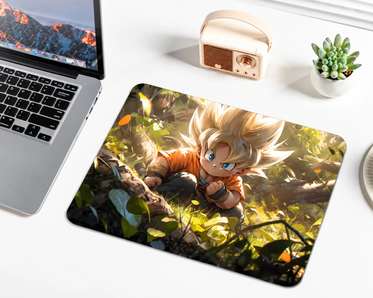 Kid Goku Golden Hair Dragon Ball Z Anime Gaming Mouse Pad | TCGVault