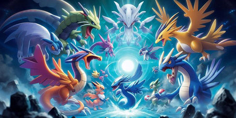 Legendary Pokémon Cosmic Battle Anime Gaming Mouse Pad Epic Dragon Energy Design