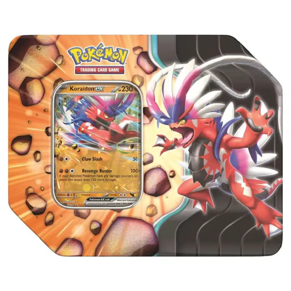 Pokemon TCG Slashing Legends Tin Koraidon ex promo card collectible tin