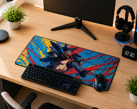 Lucario Anime Universe Gaming Mouse Pad Dynamic Battle Energy Design
