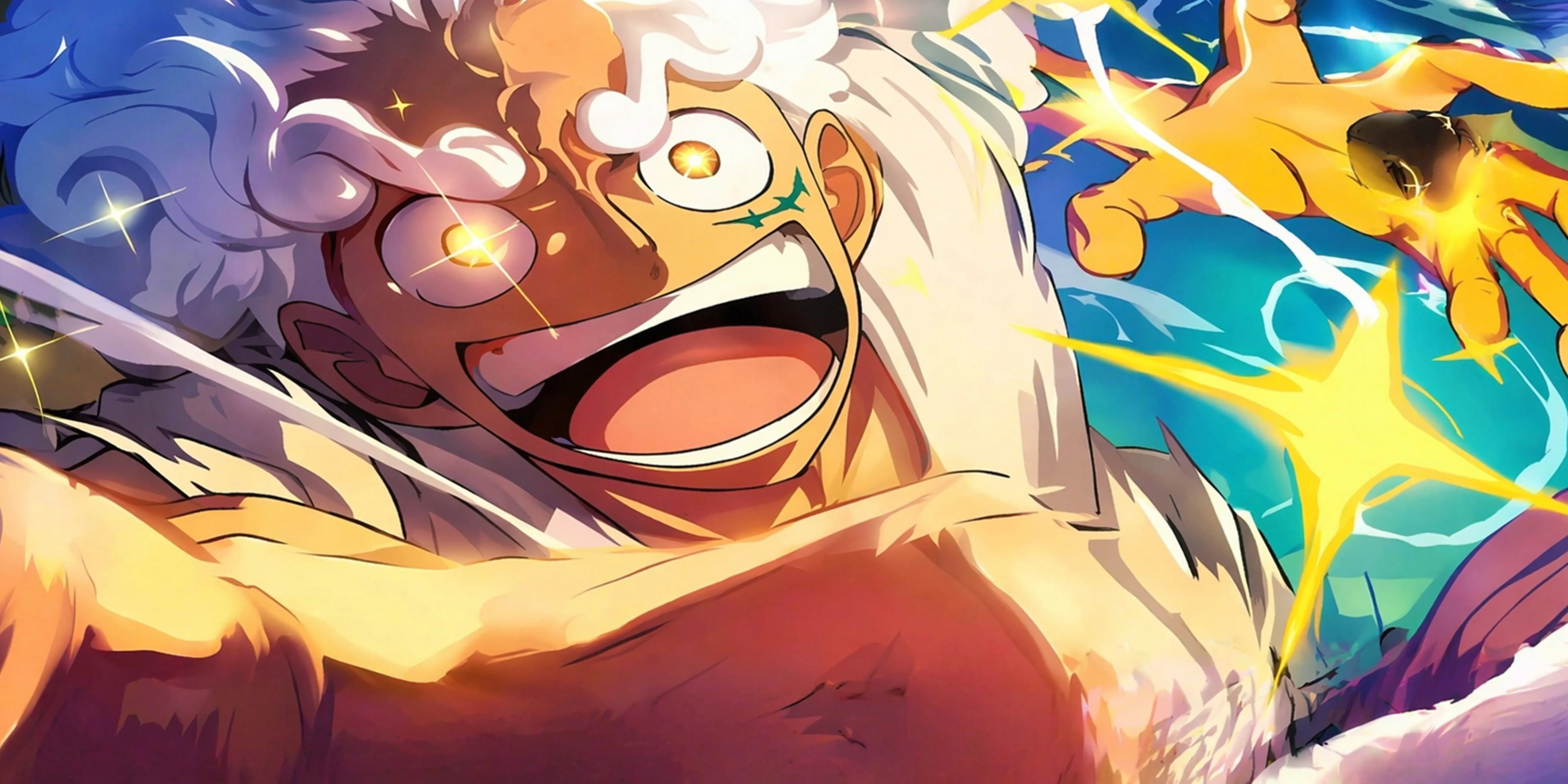 Luffy Gear 5 Joy Power Anime Mouse Pad Lightning Desk Mat XL - TCGVault