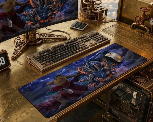 Luffy vs Kaido Battle Anime Mouse Pad Epic Fight Desk Mat - TCGVault