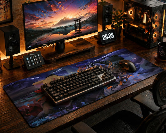 Luffy vs Kaido Battle Anime Mouse Pad Epic Fight Desk Mat - TCGVault