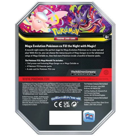Pokémon TCG Mega Moonlit Tin – Mega Gengar ex Special Collector Edition