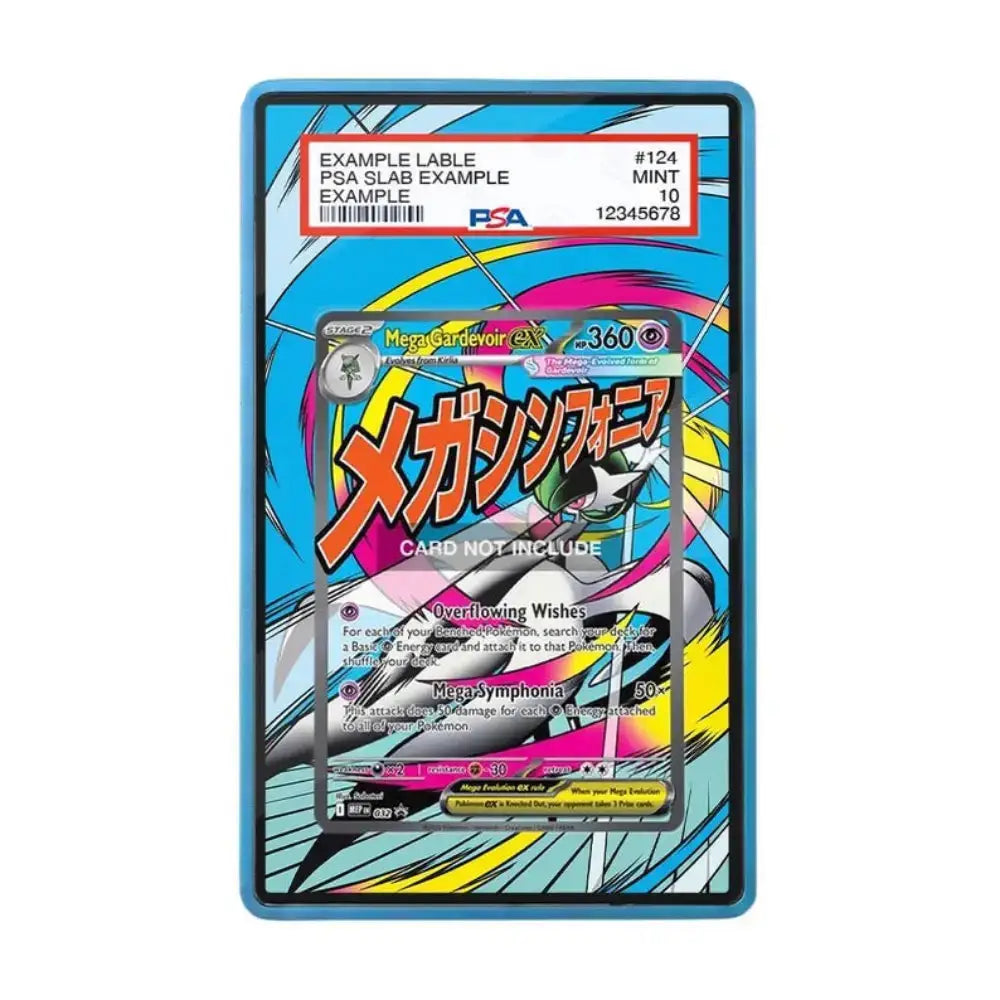 A PSA graded clear protective slab containing a Pokémon TCG card, shown against a plain white background. The slab has a blue border and a red PSA label at the top.