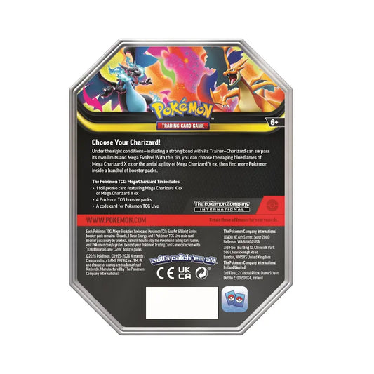 Pokémon TCG Mega Charizard ex Tin Collectionn blue