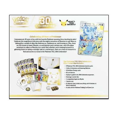 Pokémon TCG 30th Anniversary Celebration Elite Trainer Box – Factory Sealed