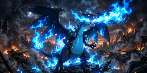 Mega Charizard X Blue Flame Anime Gaming Mouse Pad Epic Battle Design