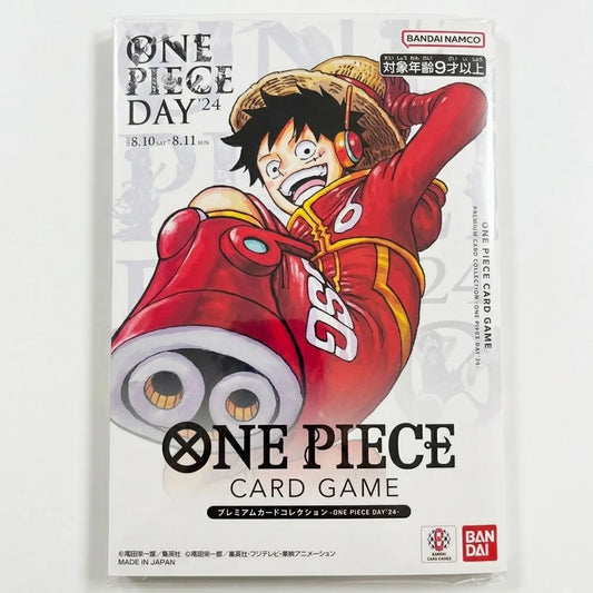 One Piece card game packaging with character design on a white background