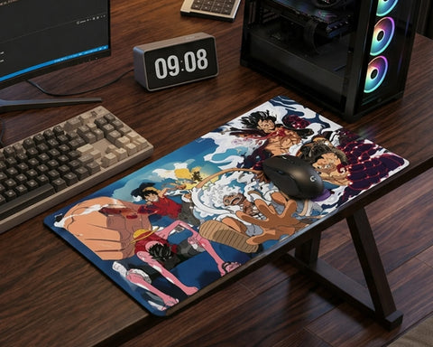 One Piece Luffy Gear 2 3 4 5 transformation desk mat anime gaming setup