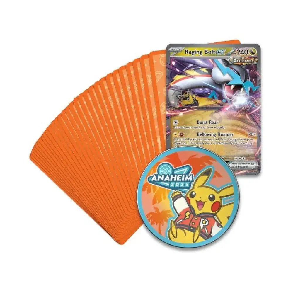Collection of trading cards with a prominent card featuring a character and text, surrounded by orange card sleeves.
