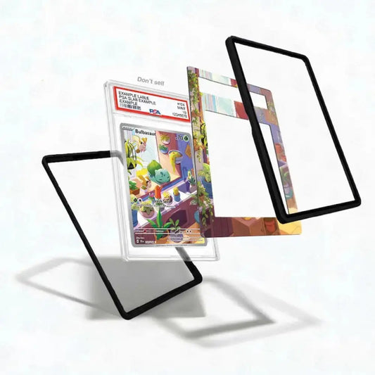 Card with a transparent protective cover on a white background
