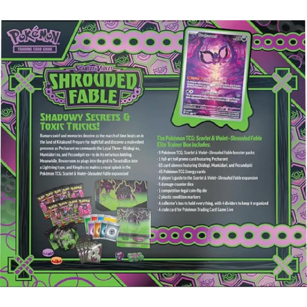 Pokemon Scarlet and Violet Shrouded Fable Elite Trainer Box product details and included items