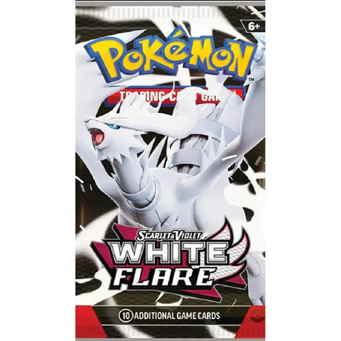 Pokemon TCG Scarlet & Violet White Flare Booster Pack featuring Reshiram artwork – 10 Additional Game Cards | TCGVault