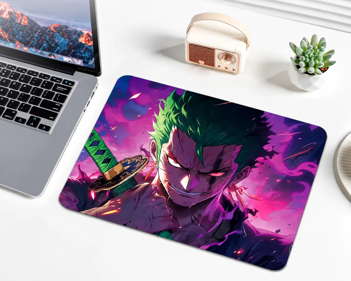 Zoro Green Hair Pink Aura Anime One Piece Gaming Mouse Pad | TCGVault