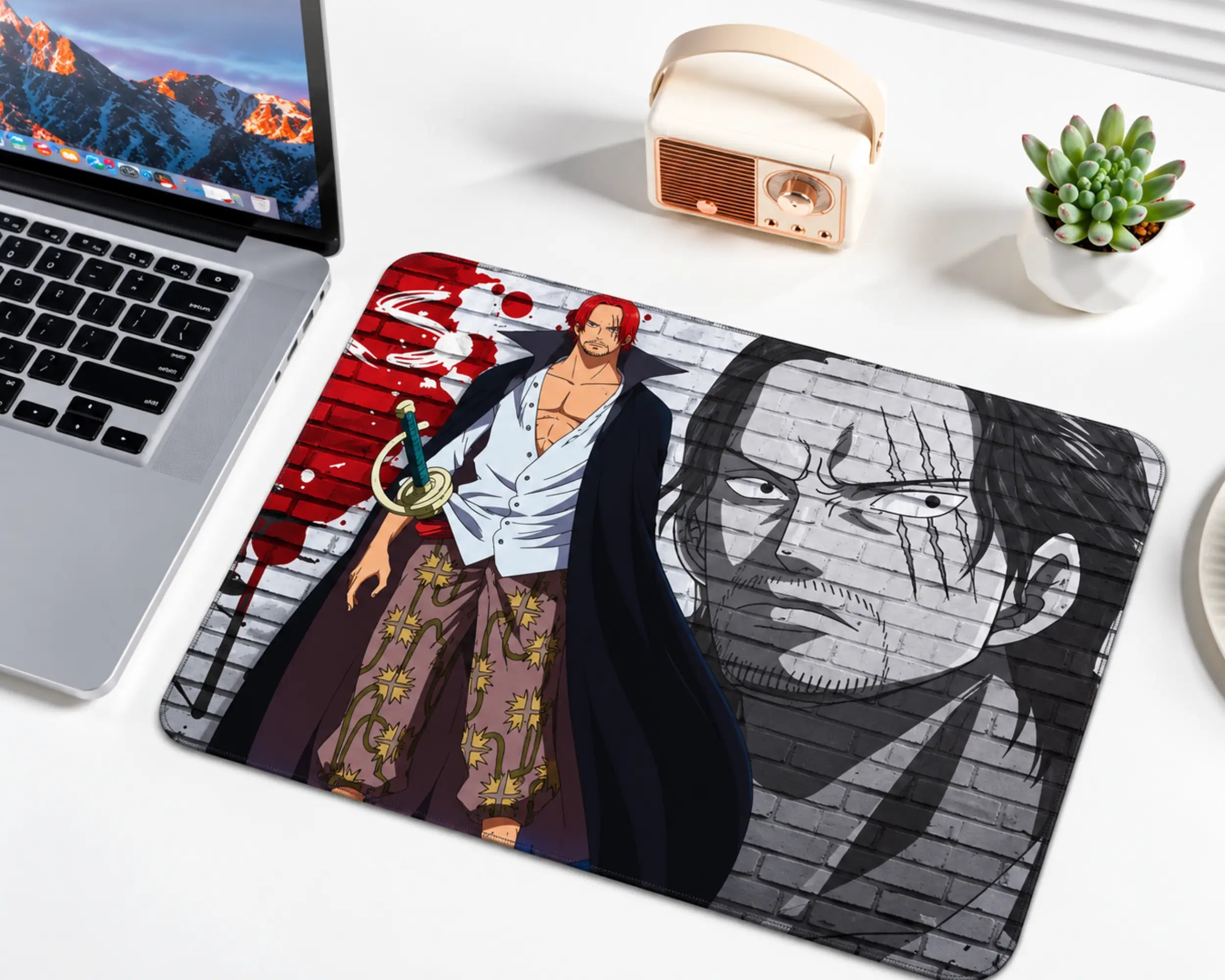 Shanks Red Hair Pirates Anime One Piece Graffiti Mouse Pad | TCGVault