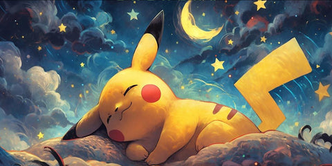 Sleeping Pikachu Moonlight Dream Anime Gaming Mouse Pad Cute Night Sky Design