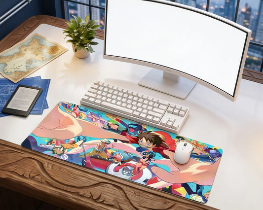 Straw Hat Crew Adventure Anime Mouse Pad XL Colorful Luffy Crew Desk Mat One Piece Gaming Mousepad - TCGVault