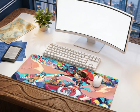 Straw Hat Crew Adventure Anime Mouse Pad XL Colorful Luffy Crew Desk Mat One Piece Gaming Mousepad - TCGVault