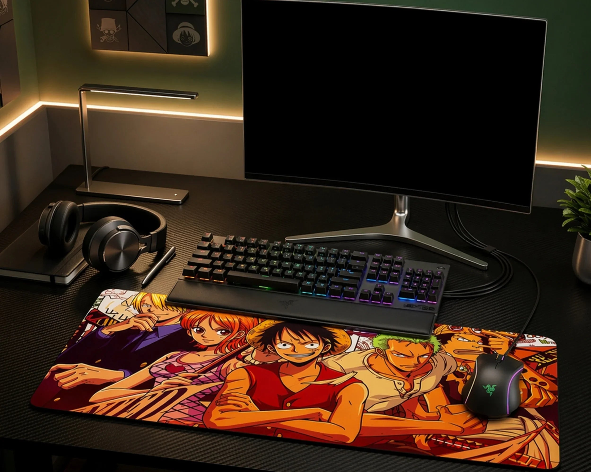 Straw Hat Crew Anime Mouse Pad Wanted Poster Desk Mat XL - TCGVault