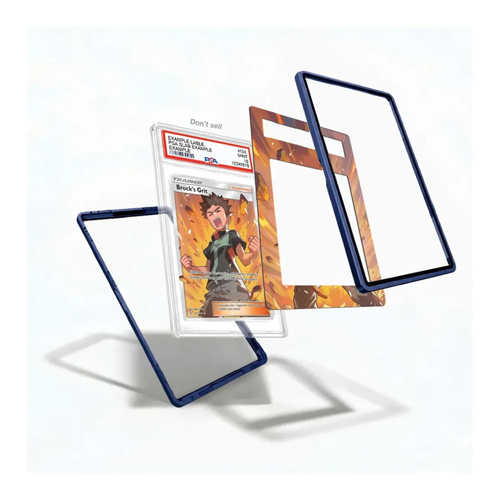 Brooks Grit 122/149 Sun & Moon collector display case showcasing the Pokémon TCG card with extended artwork