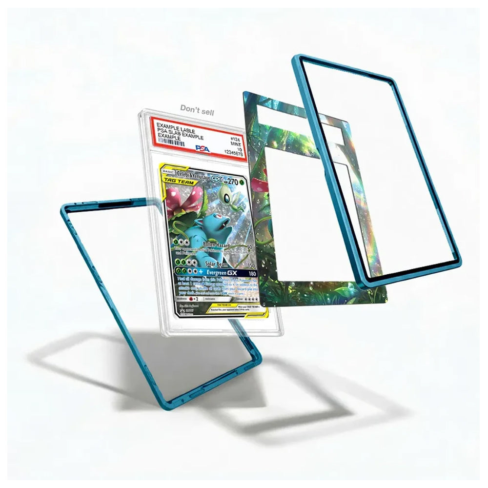 Celebi Venusaur GX SM167 collector display case showcasing the Pokémon Tag Team card with extended artwork