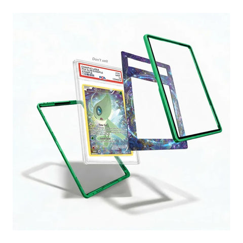 Celebi XY111 XY Series collector display case showcasing the Pokémon Promo card with extended artwork