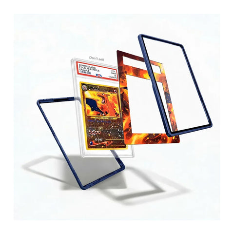Charizard Holo No.006 Japanese collector display case showcasing the vintage Pokémon card with extended artwork