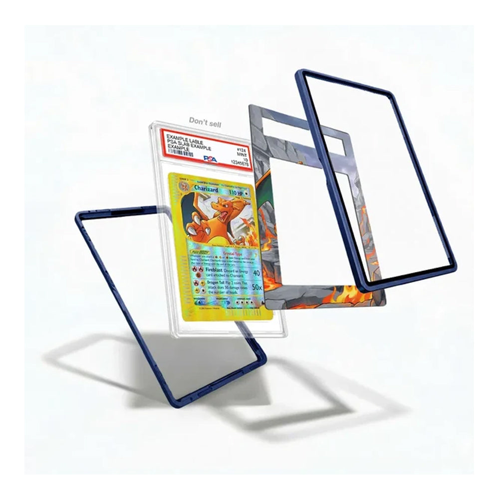 Charizard 146/144 Skyridge collector display case showcasing the iconic Pokémon card with extended artwork