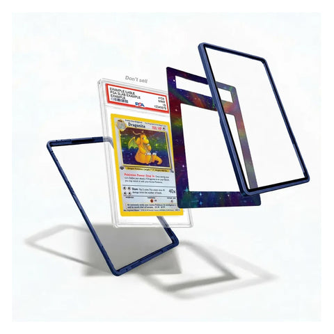 Dragonite Fossil 1st Edition-inspired extended art display case styled for a vintage Pokémon card collection.