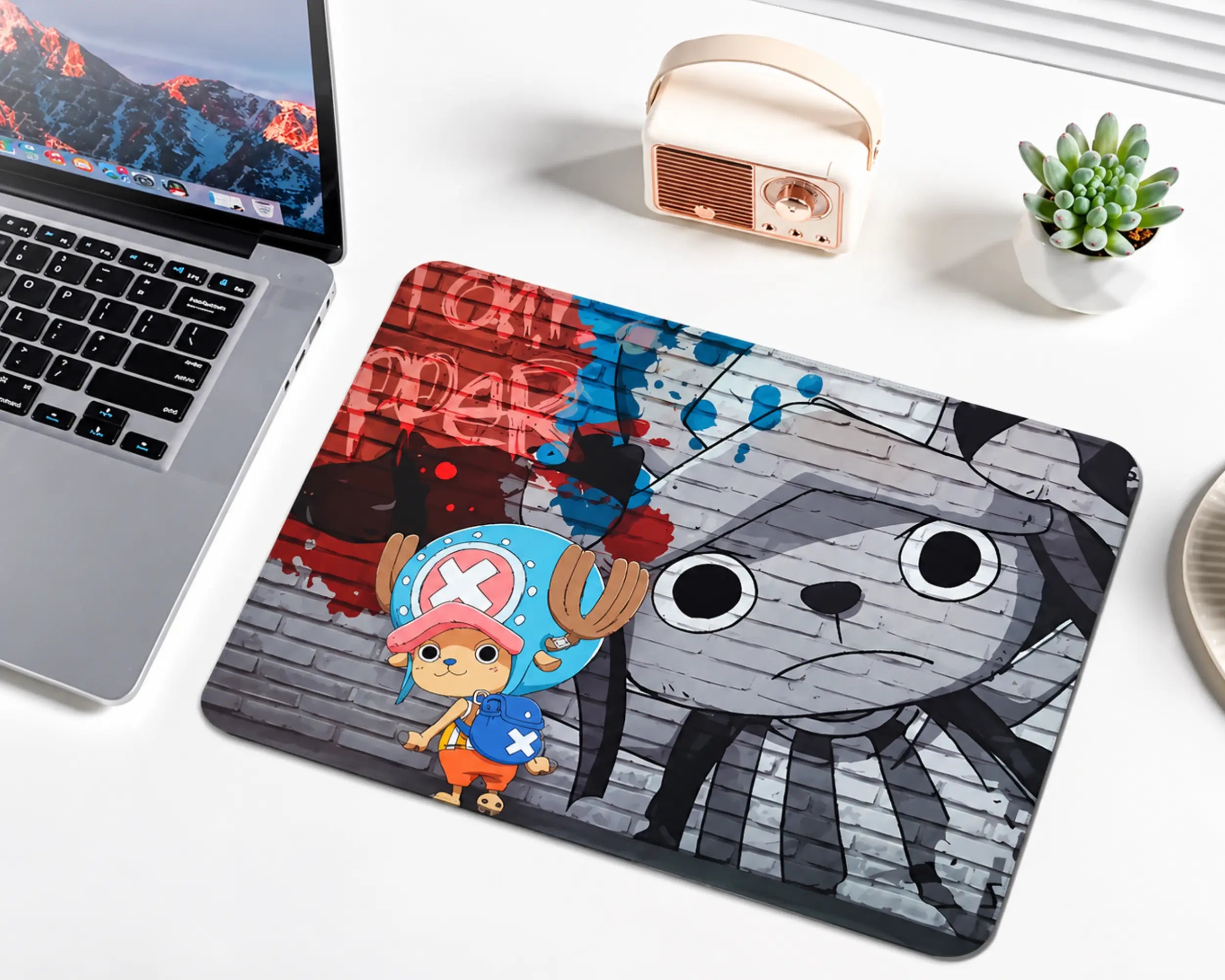 Chopper Pink Hat Anime One Piece Graffiti Gaming Mouse Pad | TCGVault