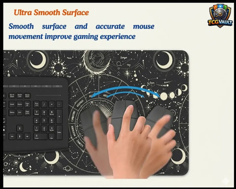 Ultra smooth gaming mouse pad surface demonstrating precise mouse movement for improved gaming performance