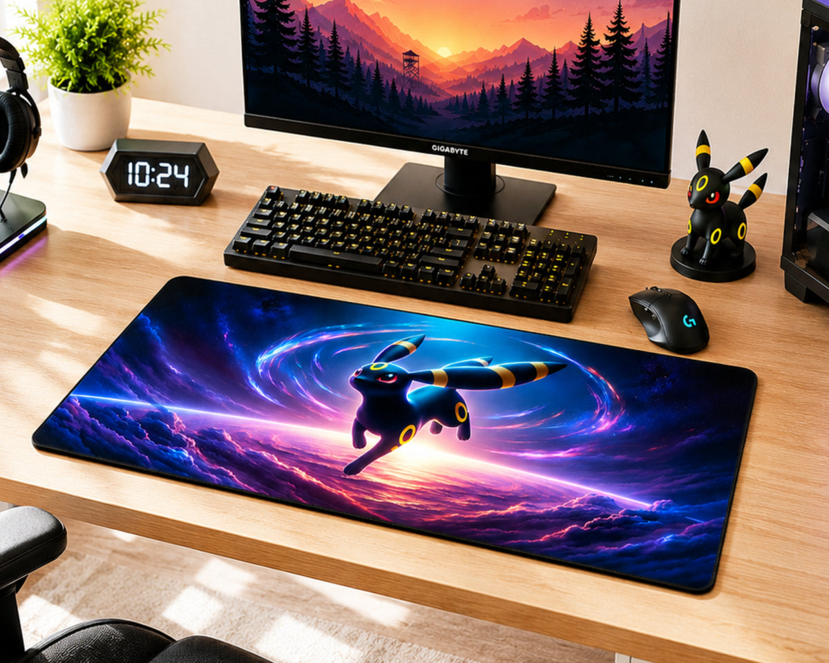 Umbreon Cosmic Shadow Anime Gaming Mouse Pad Mystic Energy Design