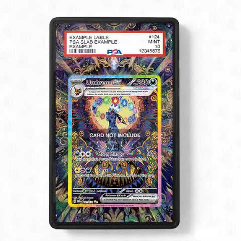 Umbreon EX trading card in a display case with PSA label