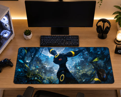 Umbreon Moonlit Forest Anime Gaming Mouse Pad Mystic Night Design