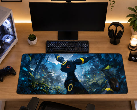 Umbreon Moonlit Forest Anime Gaming Mouse Pad Mystic Night Design