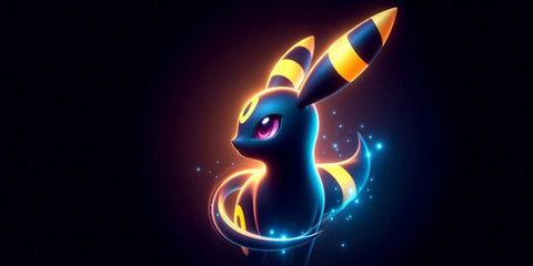 Umbreon Neon Glow Pokémon Gaming Mouse Pad – Dark Cosmic Anime Style Design