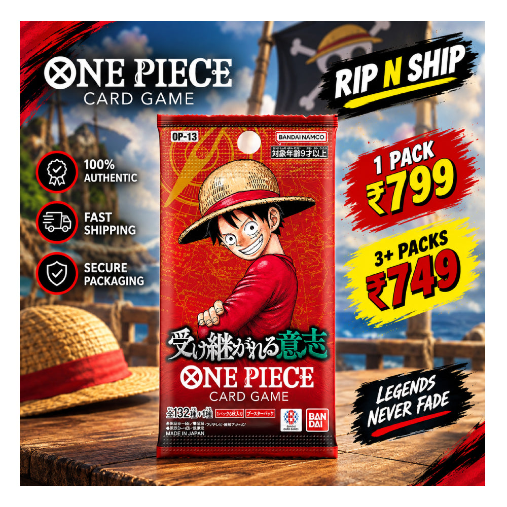 One Piece Card Game OP-13 Inherited Will Japanese Booster Pack - Rip N Ship