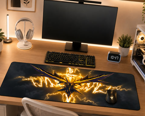 Zapdos Legendary Thunderstorm Anime Gaming Mouse Pad Electric Lightning Design