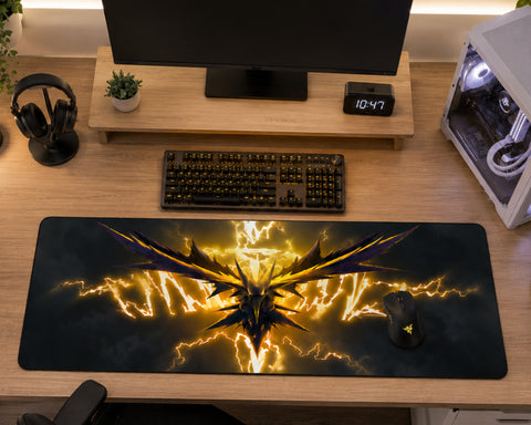 Zapdos Legendary Thunderstorm Anime Gaming Mouse Pad Electric Lightning Design