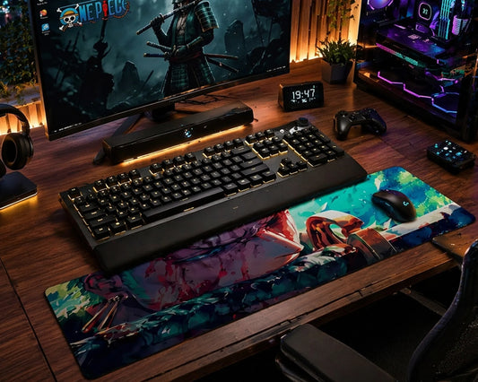 Zoro Battle Intensity Anime Mouse Pad Sword Focus Desk Mat XL - TCGVault